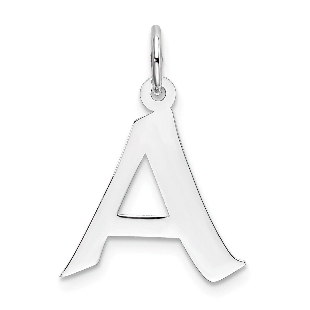 Sterling Silver Medium Artisian Block Initial A Charm Jewerly 21mm x 15mm